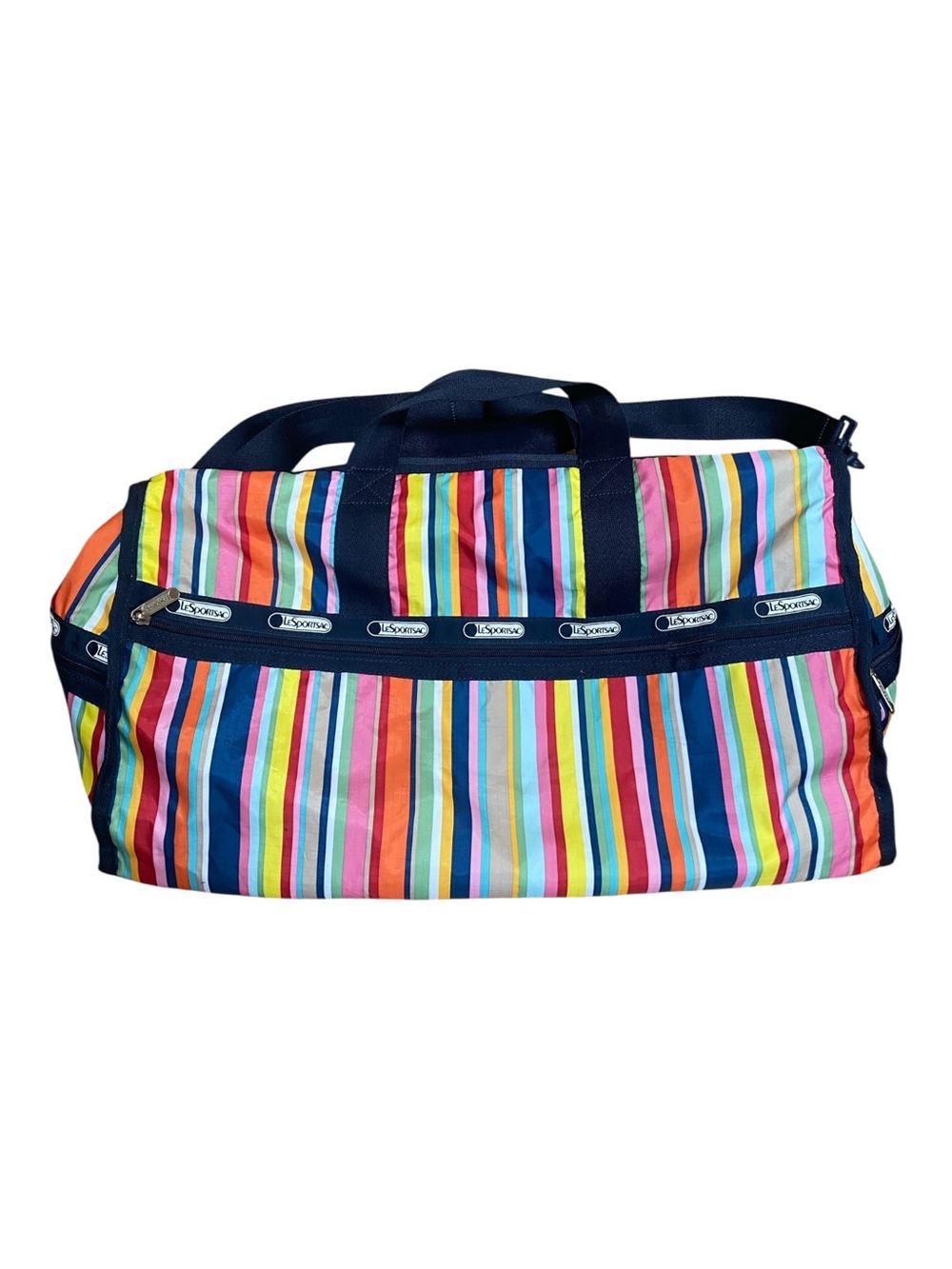 Lesportsac Voyager Striped Weekender Duffle Bag Travel Large Bag